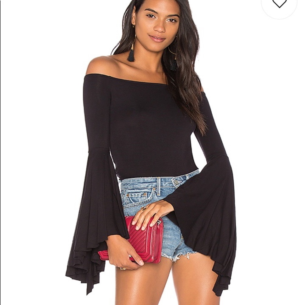 Birds of paradise top, black